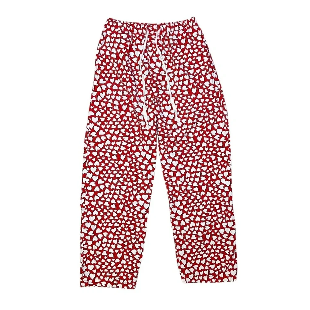 J Crew Vintage 90s Valentines Day Heart Pajama Bottoms Pants Loungewear